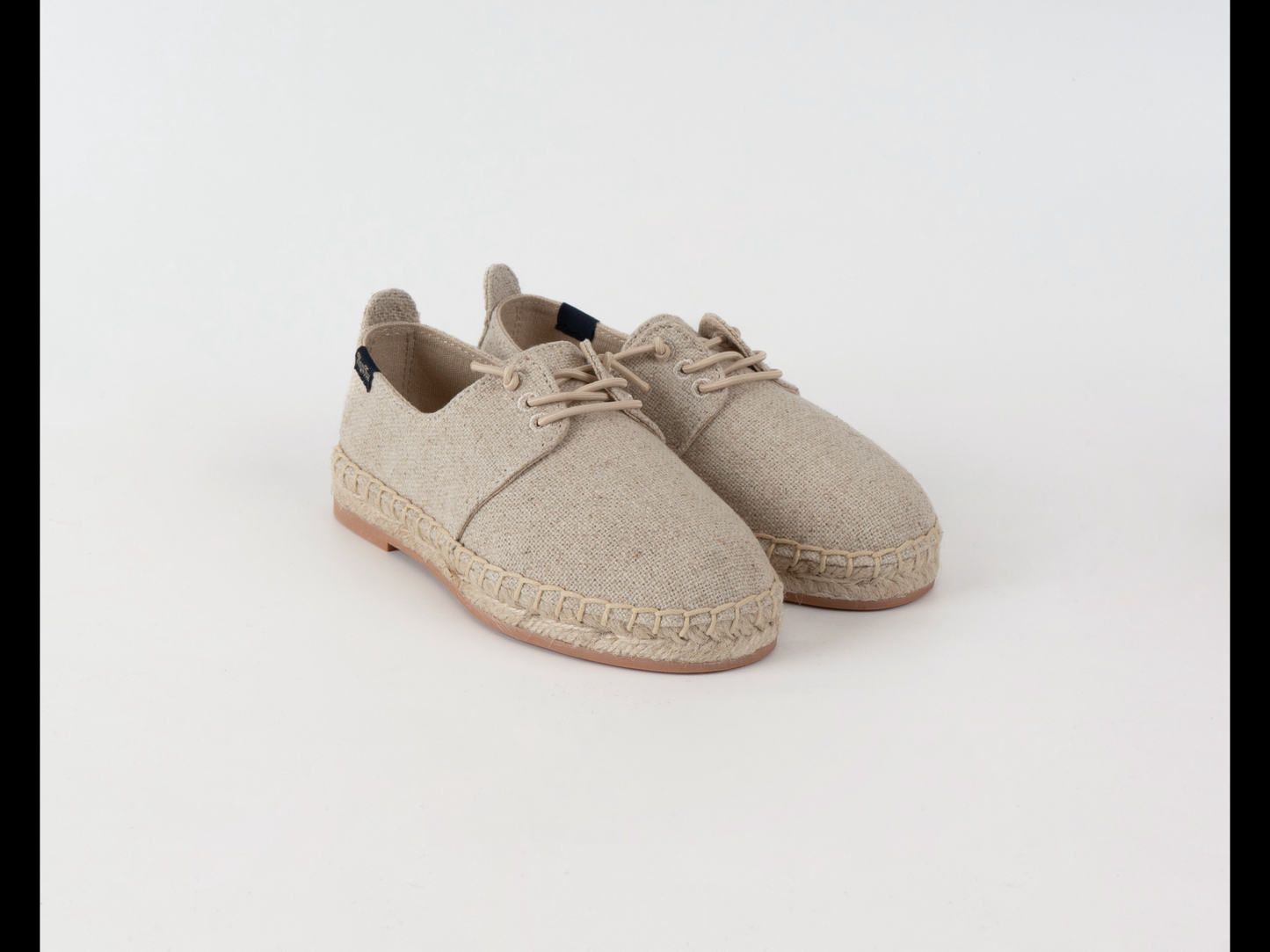 Kids-mini Beige lace up espadrille shoe