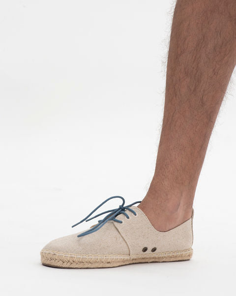 Beige lace up espadrille shoe