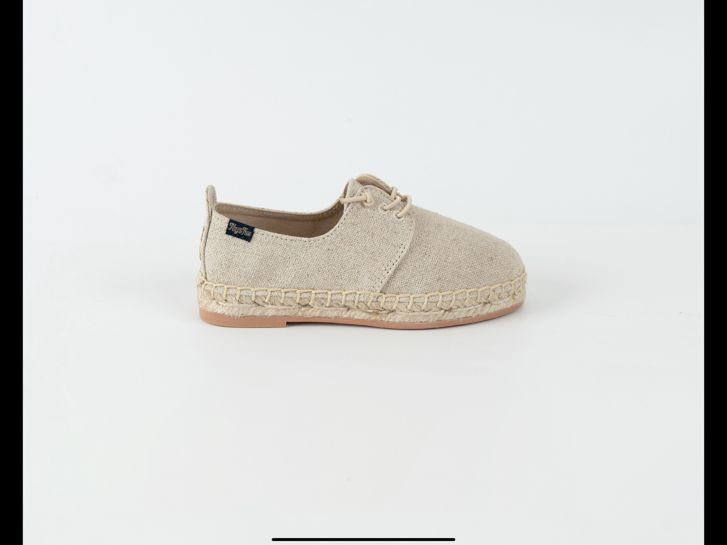 Kids-mini Beige lace up espadrille shoe