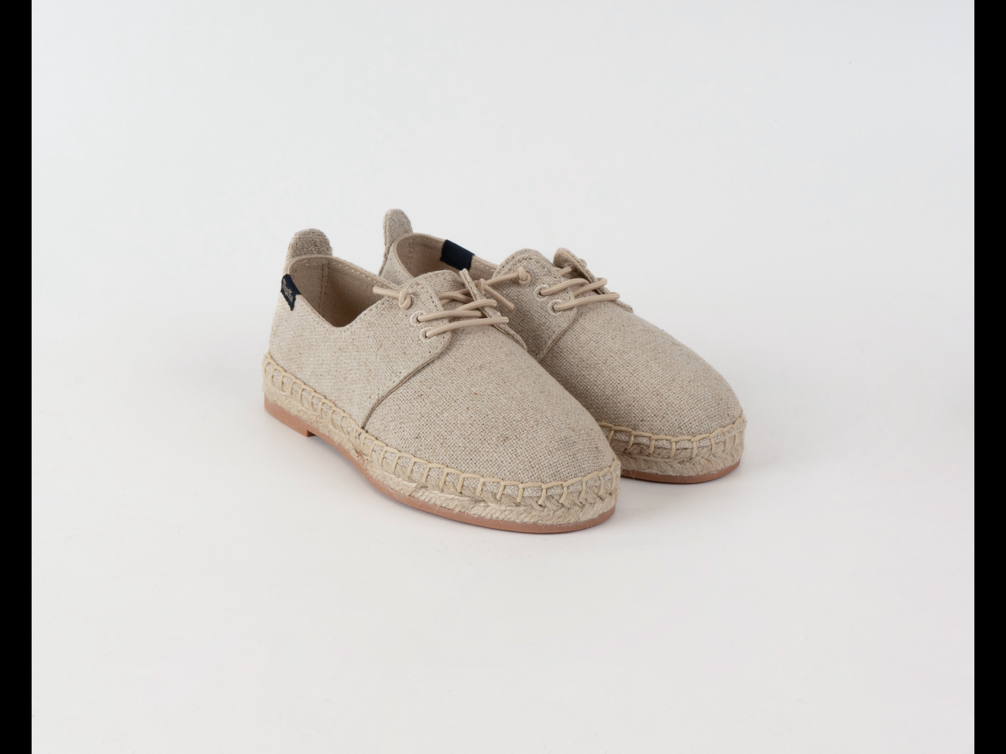 Kids-mini Beige lace up espadrille shoe