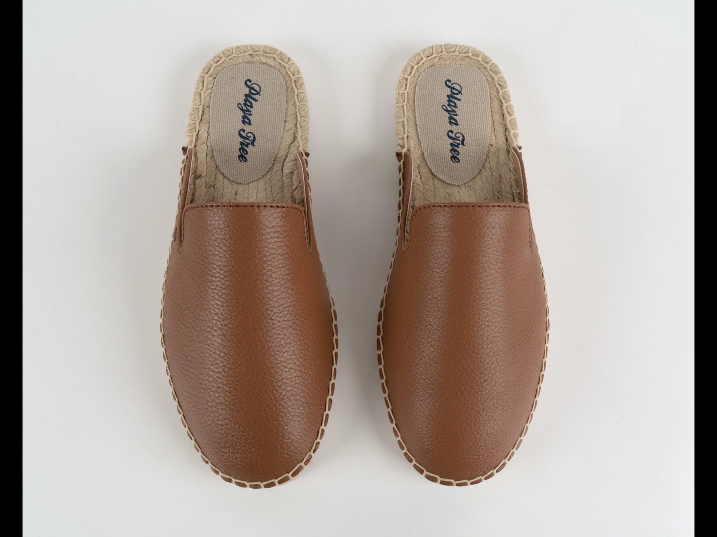 Brown(Tan) Leather Mules Espadrilles