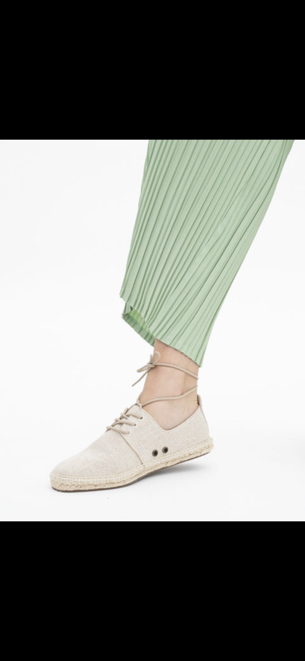 Beige lace up espadrille shoe