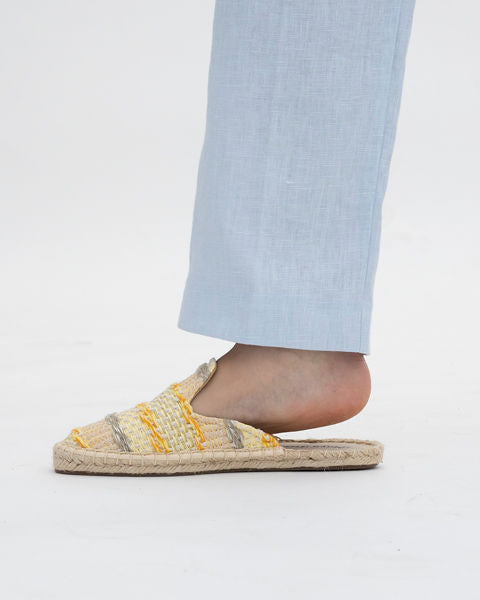 Yellow Raffia Mule Espadrille