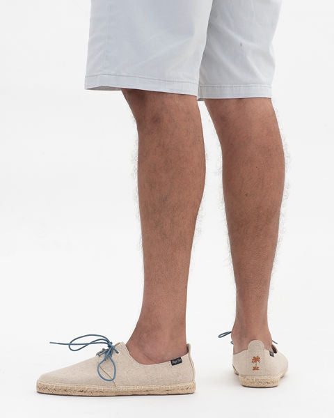 Beige lace up espadrille shoe