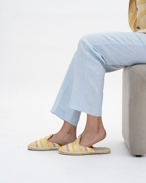 Yellow Raffia Mule Espadrille