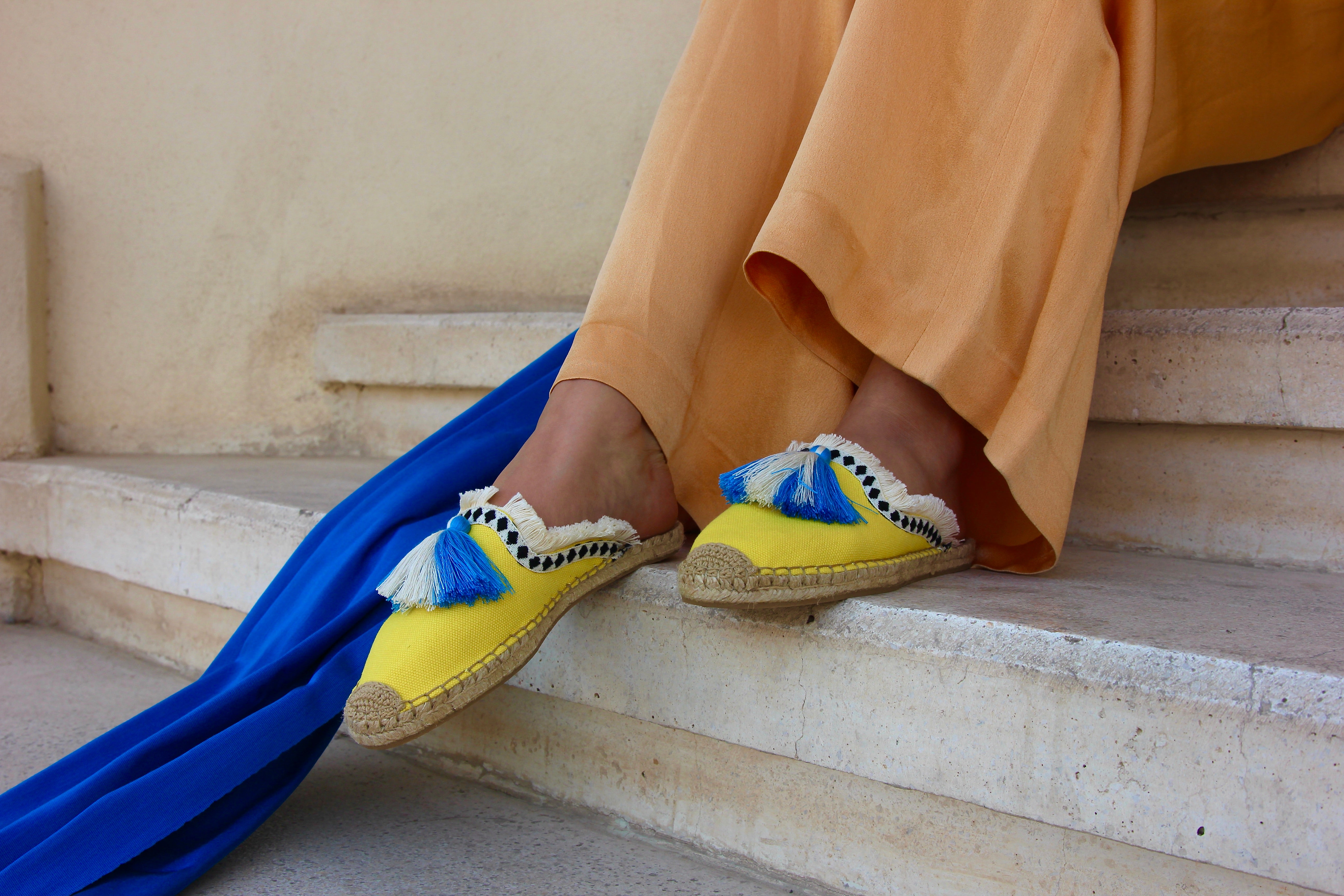 Yellow Gomera Mules Espadrilles La playa tree