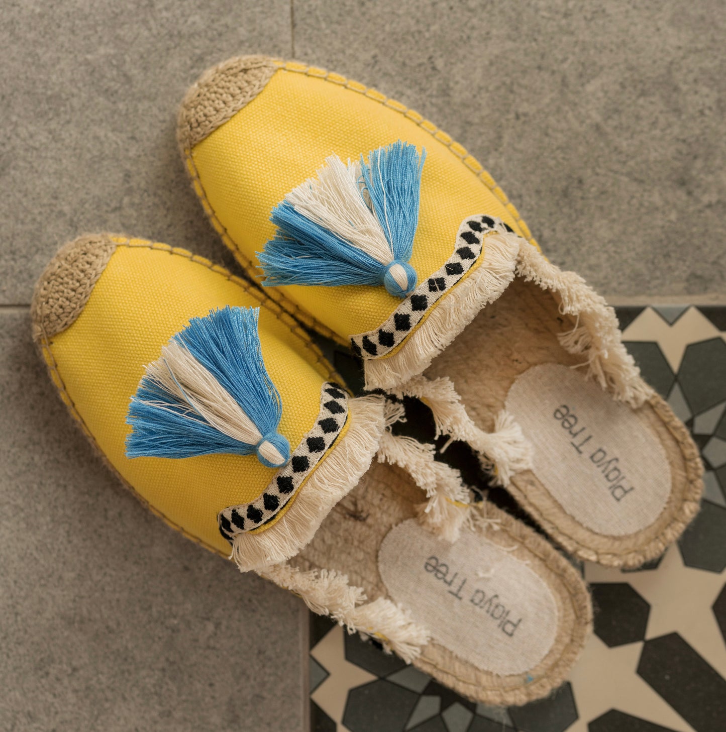 Yellow Gomera Mules Espadrilles