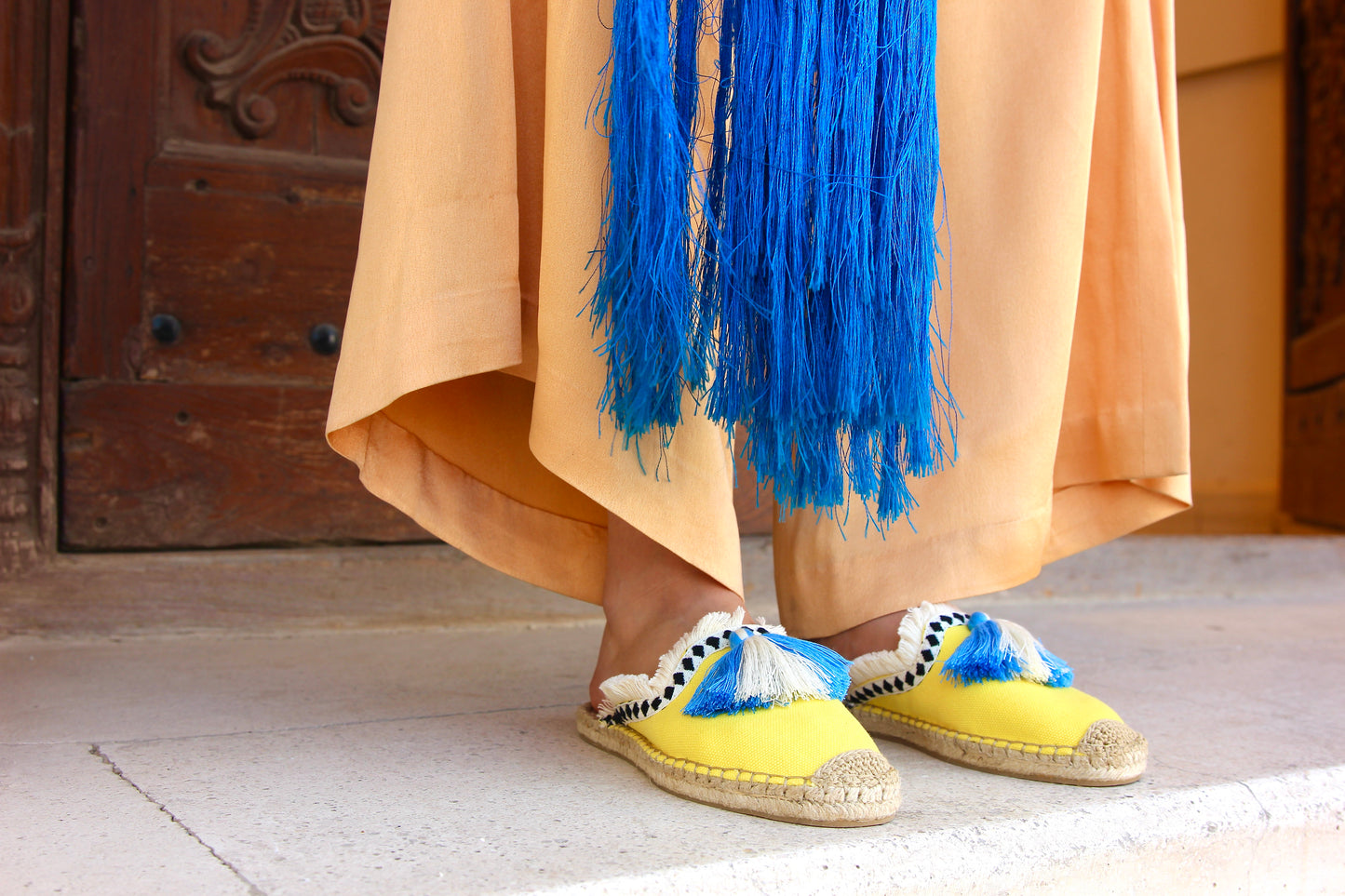 Yellow Gomera Mules Espadrilles