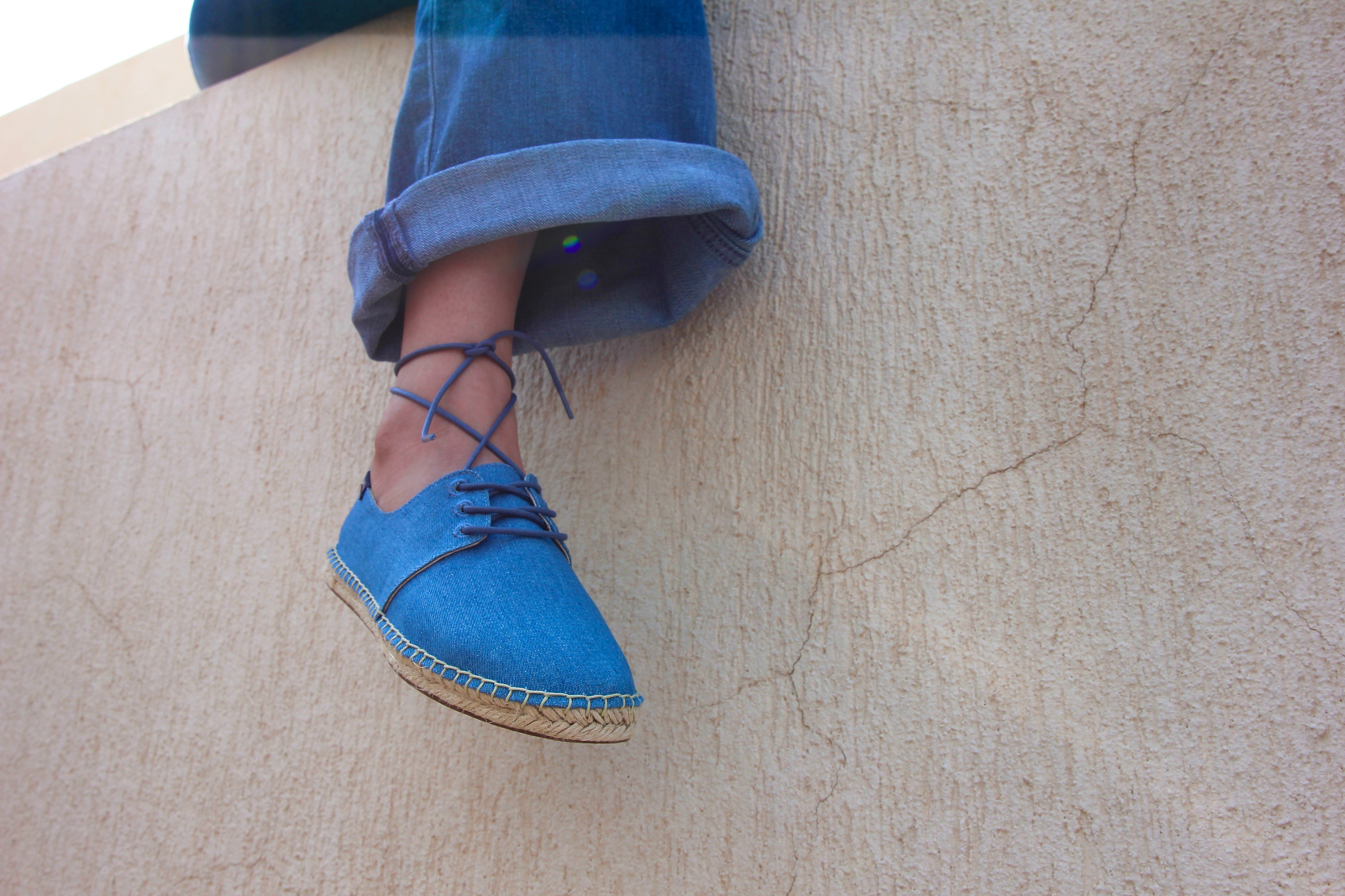 Blue cheap suede espadrilles